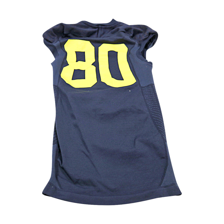 Michigan Wolverines Team Issued 2014 Blue Alternates Jersey #80 Jersey (Size: L) 