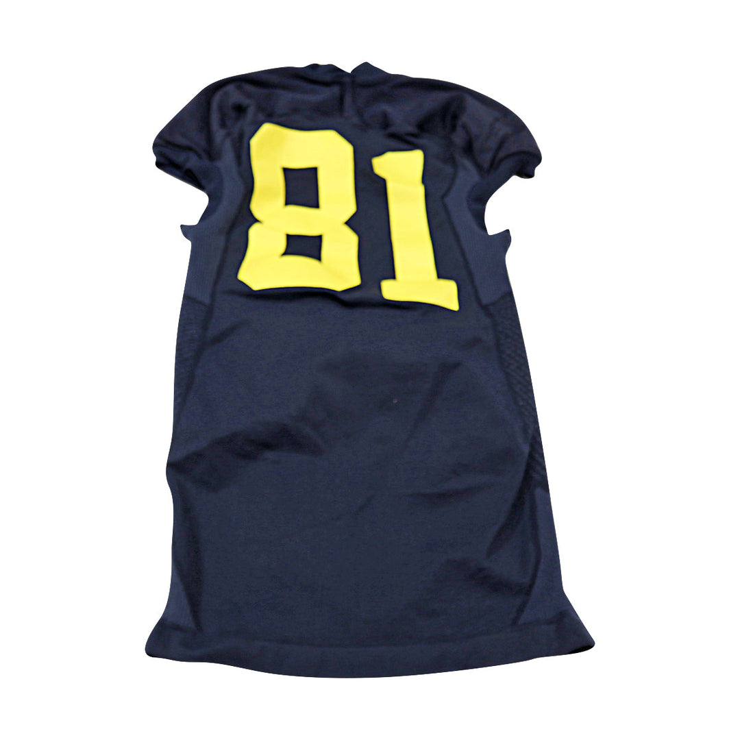 Michigan Wolverines Team Issued 2014 Blue Alternates Jersey #81 Jersey (Size: M) 