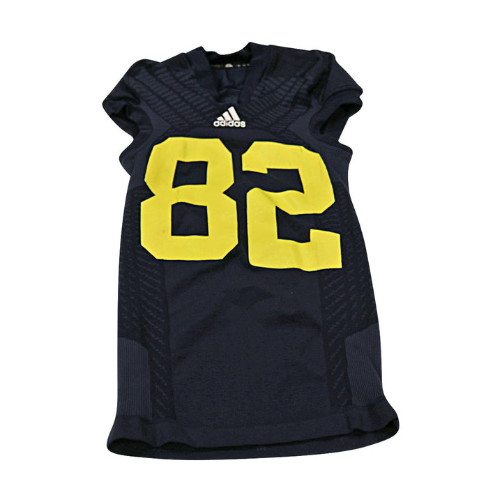 Michigan Wolverines Team Issued 2014 Blue Alternates Jersey #82 Jersey (Size: M) 