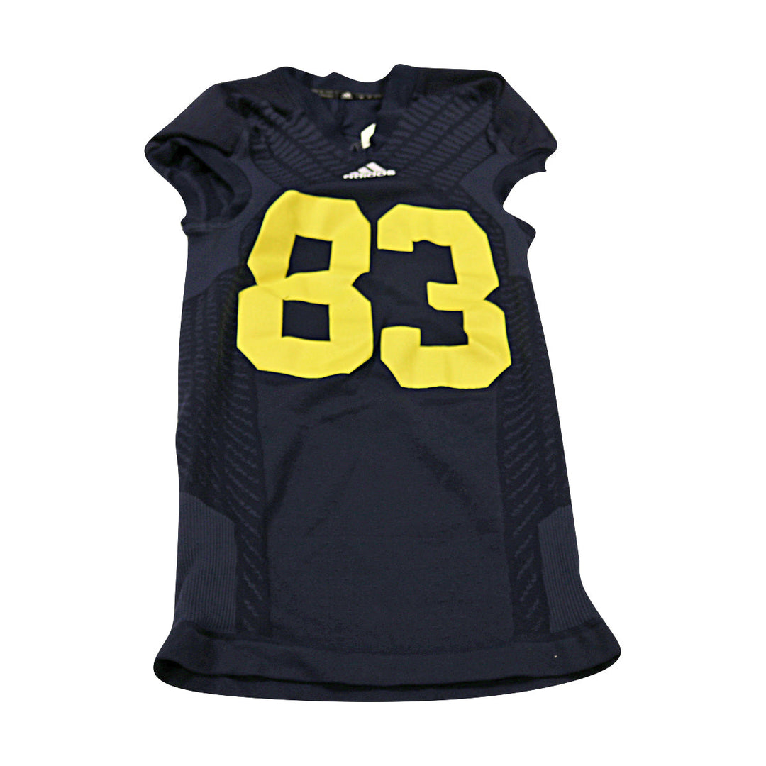 Michigan Wolverines Team Issued 2014 Blue Alternates Jersey #83 Jersey (Size: M) 
