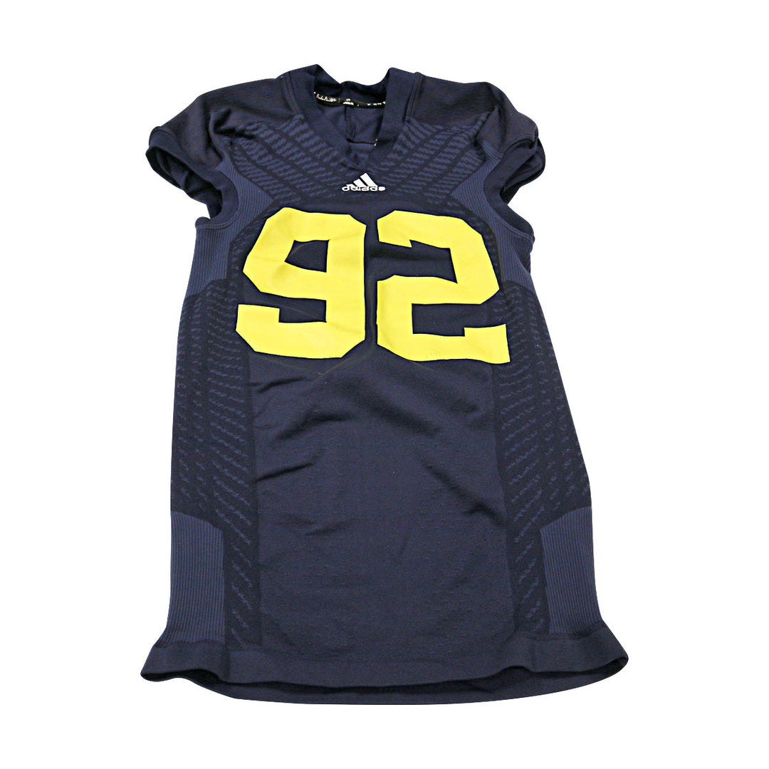 Michigan Wolverines Team Issued 2014 Blue Alternates Jersey #92 Jersey (Size: XL) 