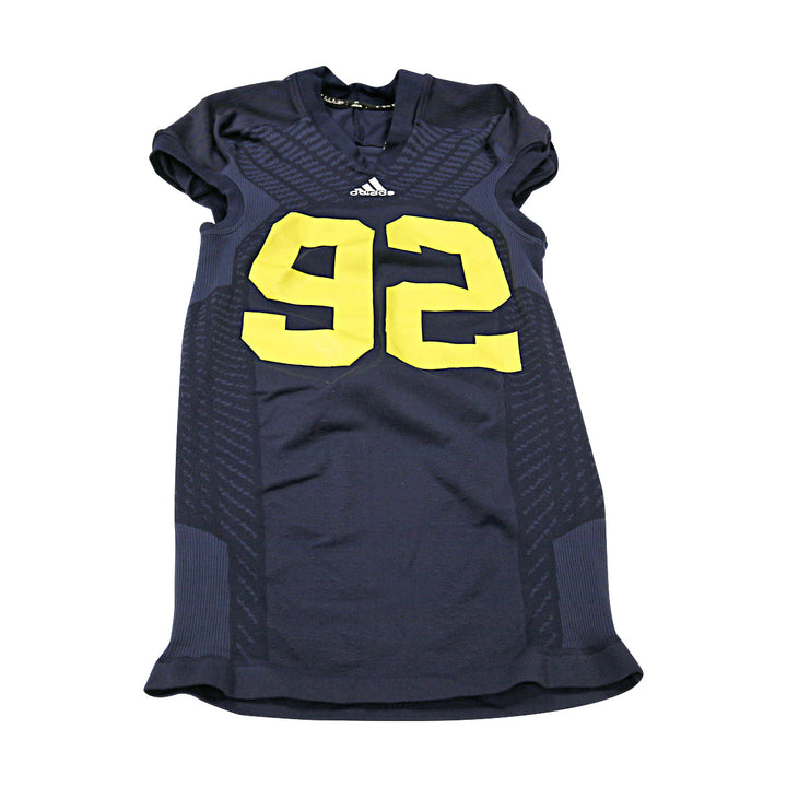 Michigan Wolverines Team Issued 2014 Blue Alternates Jersey #92 Jersey (Size: XL) 