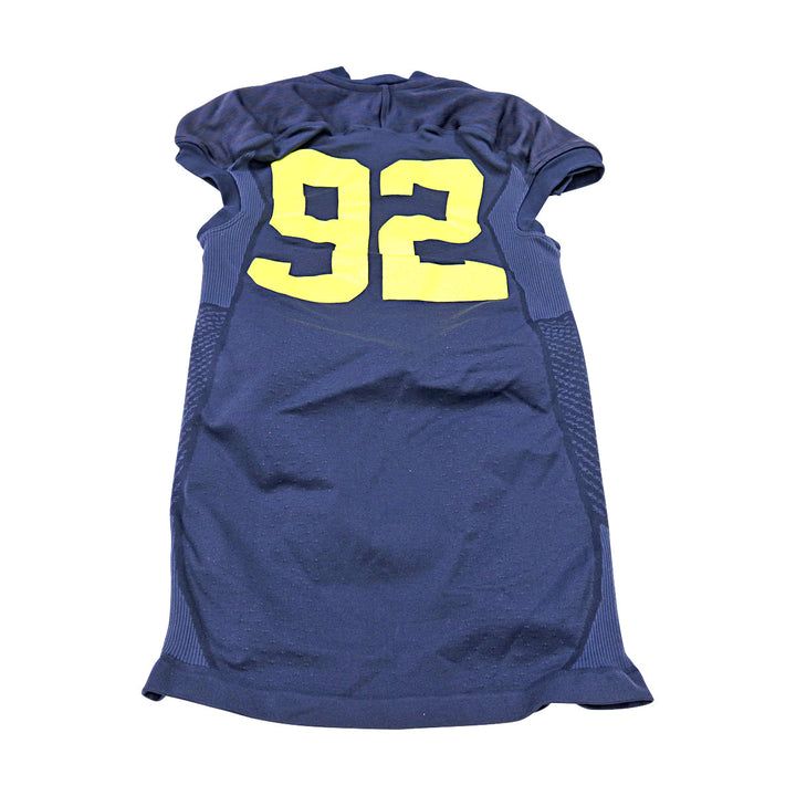 Michigan Wolverines Team Issued 2014 Blue Alternates Jersey #92 Jersey (Size: XL) 