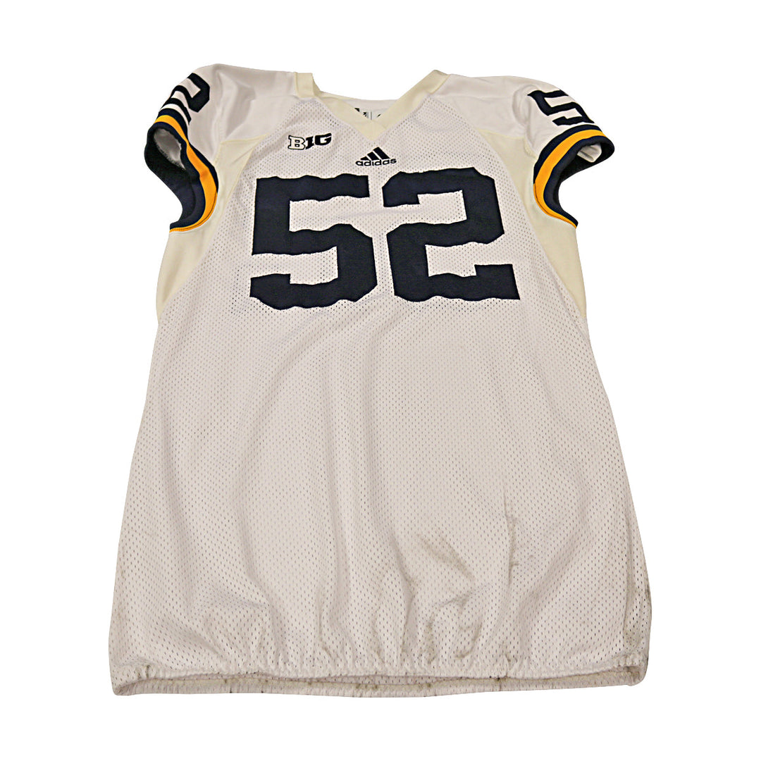Mauricio Michigan Wolverines Team Issued 2015 White Jersey #52 Jersey (Size: 46) 