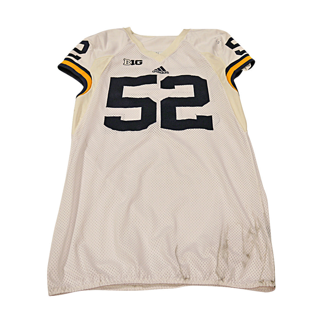 Mason Cole Michigan Wolverines Team Issued 2015 White Jersey #52 Jersey (Size: 46) 