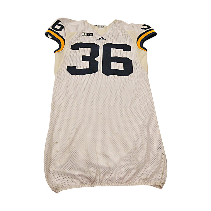 Krupp Michigan Wolverines Team Issued 2015 White Jersey #36 Jersey (Size: 40) 