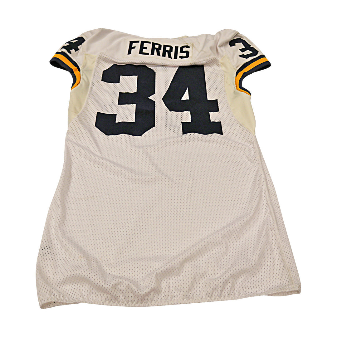 Ferris Michigan Wolverines Team Issued 2015 White Jersey #34 Jersey (Size: 46) 