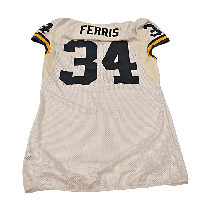 Ferris Michigan Wolverines Team Issued 2015 White Jersey #34 Jersey (Size: 46) 