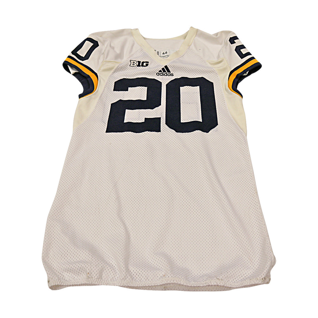 Michigan Wolverines Team Issued 2015 White Jersey #20 Jersey (Size: 44) 