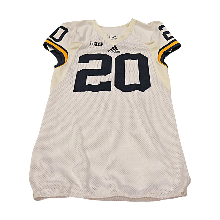 Michigan Wolverines Team Issued 2015 White Jersey #20 Jersey (Size: 44) 