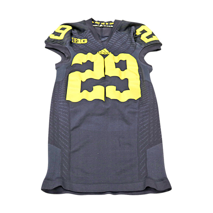 Michigan Wolverines Team Issued 2015 Black Alternate Jersey #29 Jersey (Size: M) 