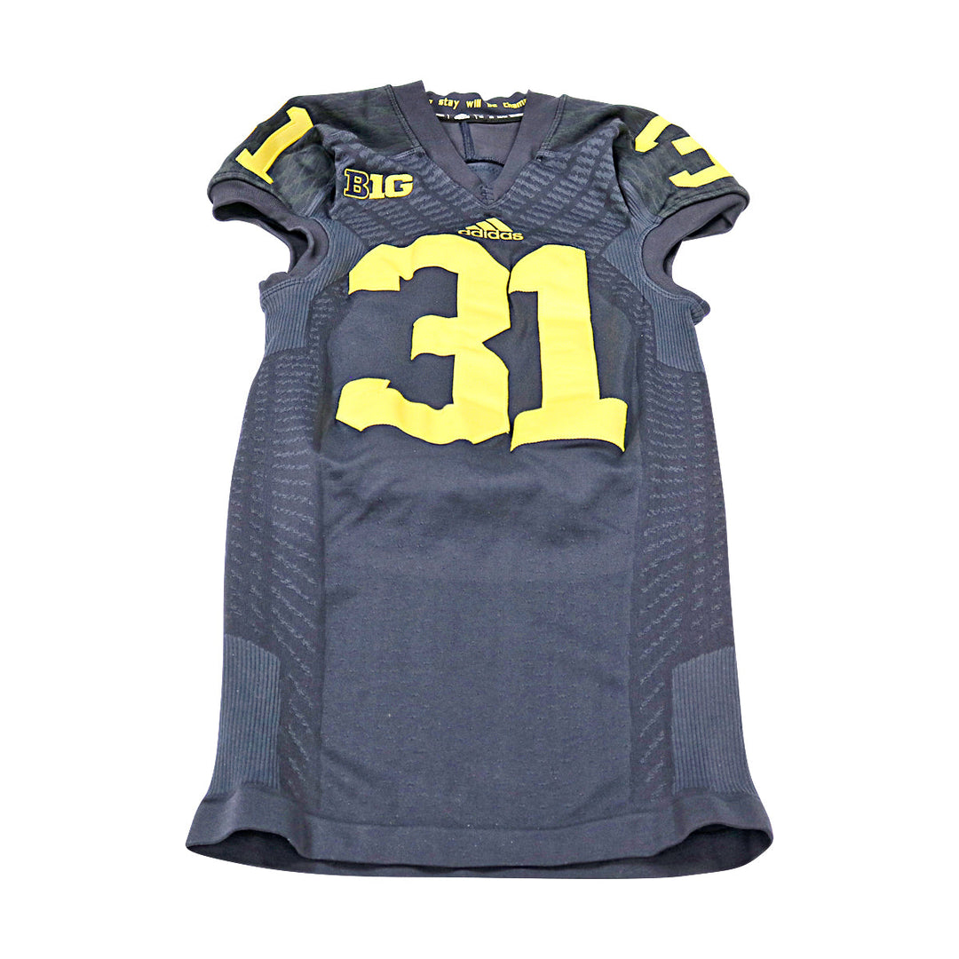 Nick Benda Michigan Wolverines Team Issued 2015 Black Alternate Jersey #31 Jersey (Size: M) 