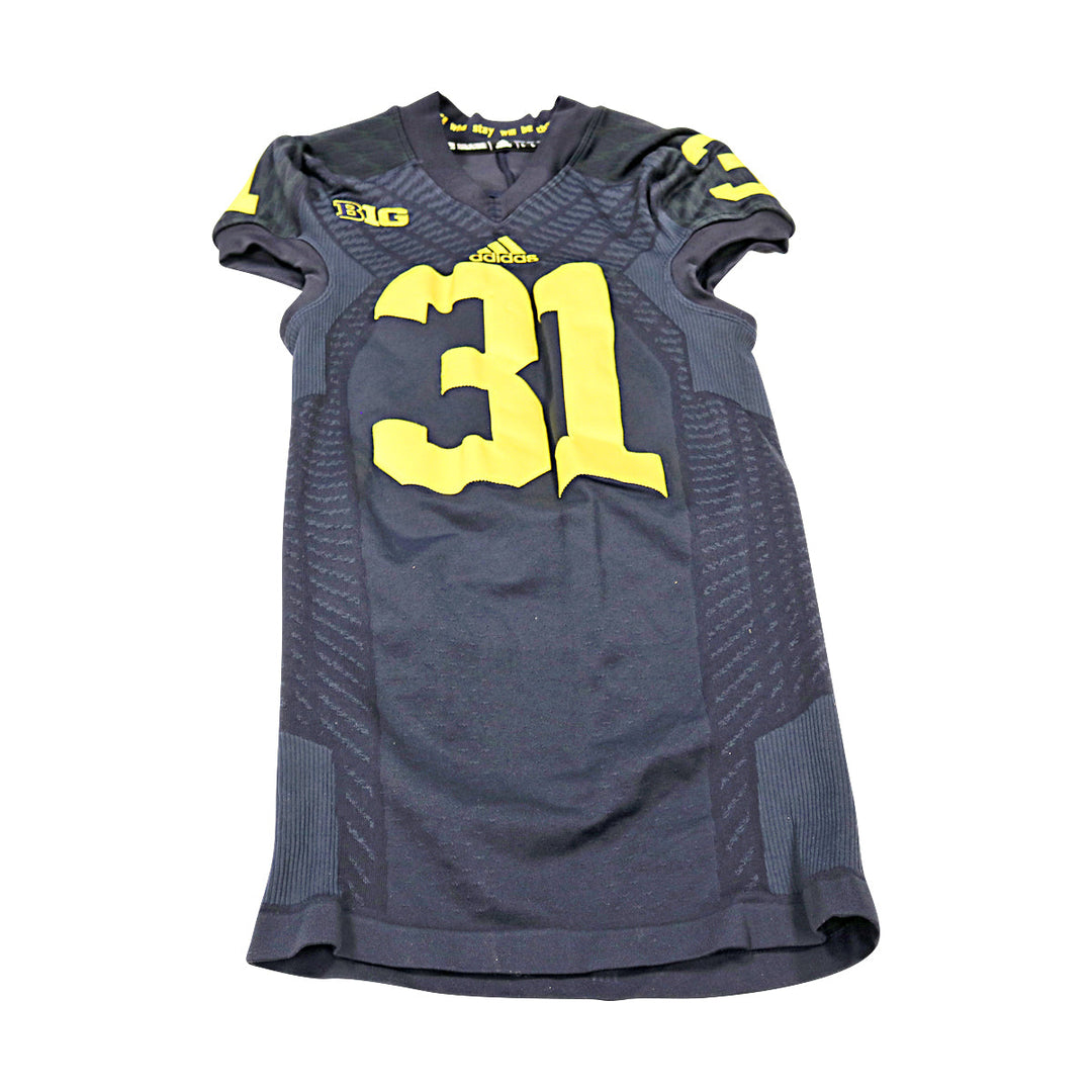 Scott Sypniewski Michigan Wolverines Team Issued 2015 Black Alternate Jersey #31 Jersey (Size: L) 