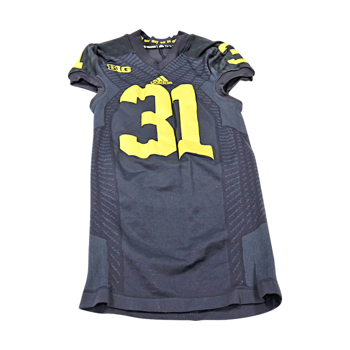 Scott Sypniewski Michigan Wolverines Team Issued 2015 Black Alternate Jersey #31 Jersey (Size: L) 