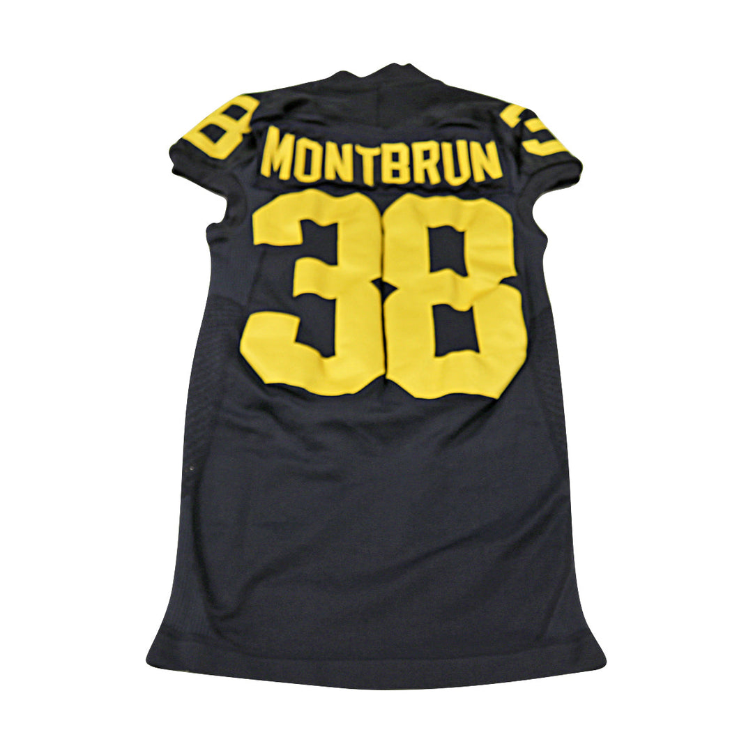 Francois Montbrun Michigan Wolverines Team Issued 2015 Black Alternate Jersey #38 Jersey (Size: L) 