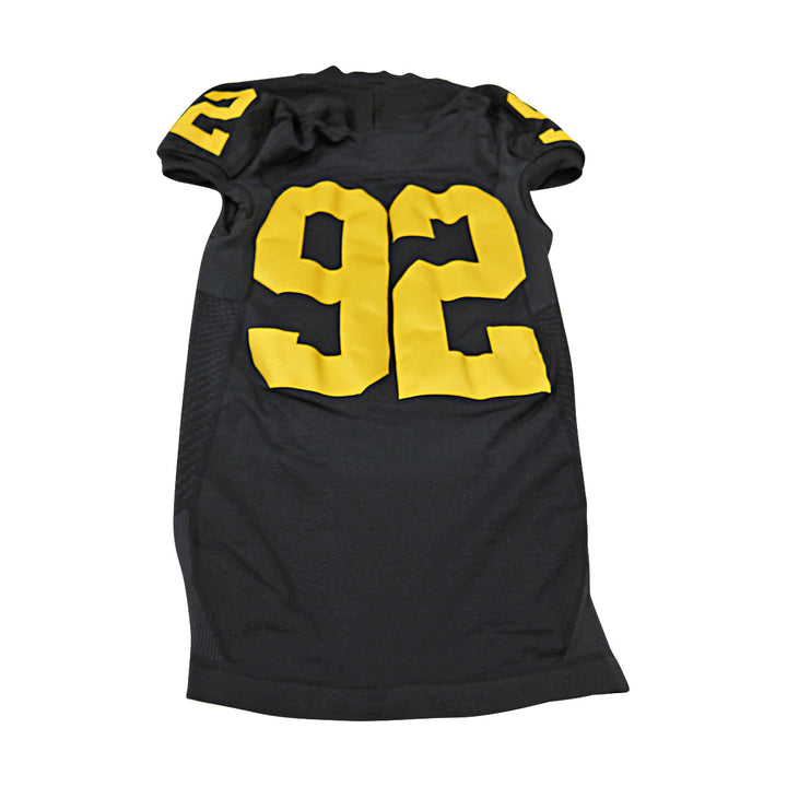 Michigan Wolverines Team Issued 2015 Black Alternate Jersey #92 Jersey (Size: L) 