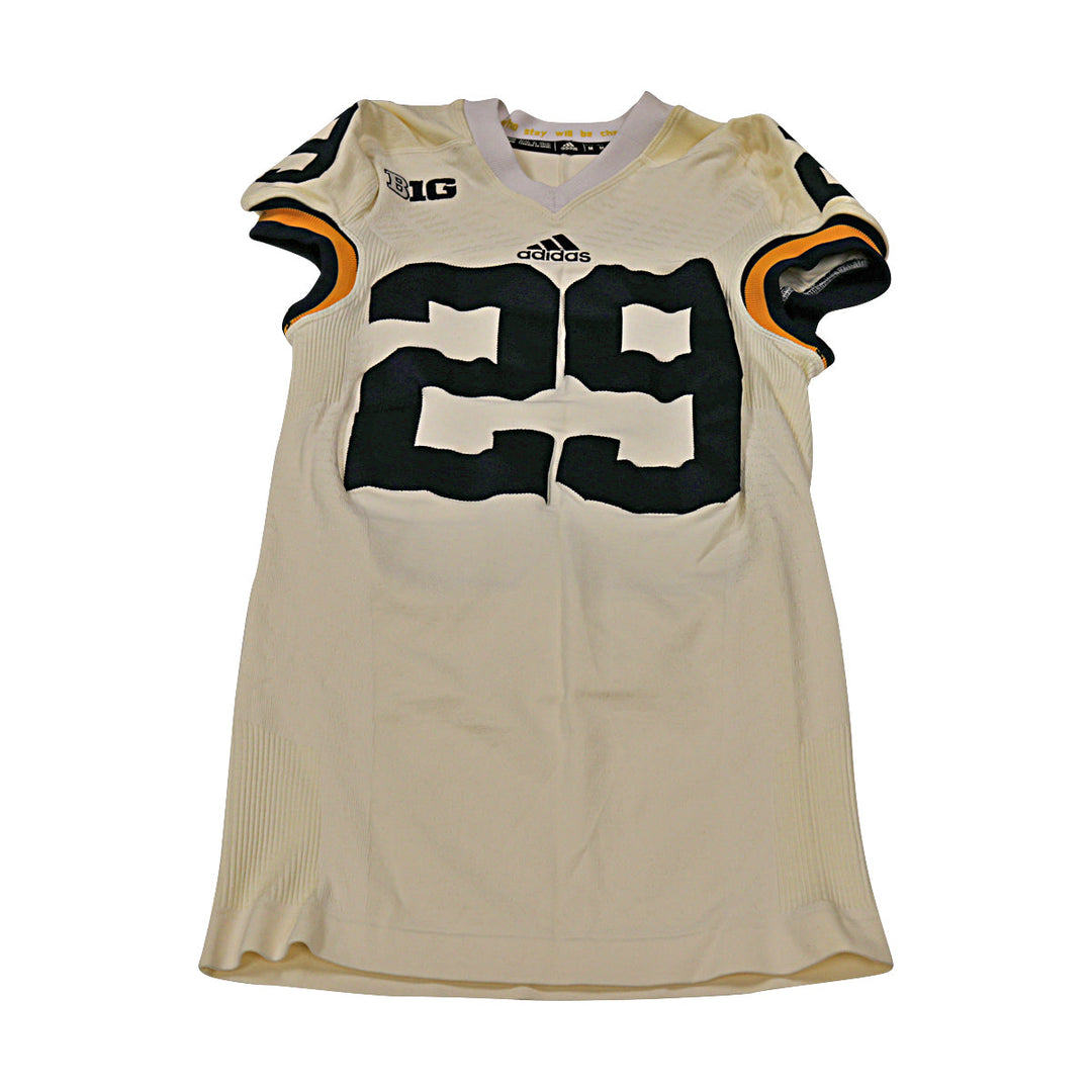 Ross Taylor-Douglas Michigan Wolverines Team Issued 2015 Cream Jersey #29 Jersey (Size: M) 