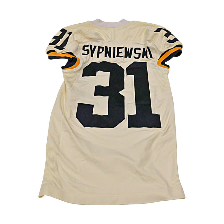 Scott Sypniewski Michigan Wolverines Team Issued 2015 Cream Jersey #31 Jersey (Size: L) 