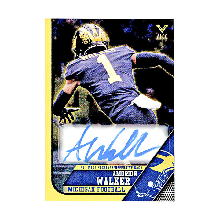 Amorion Walker Michigan Wolverines Autographed Signed Valiant Limited Edition Foil Signature Parallel Trading Card (CX Champions Circle LOA)