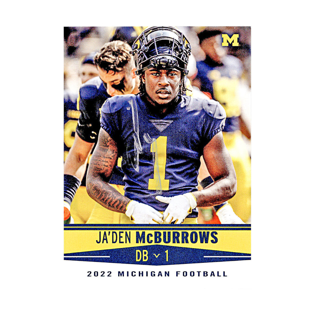Ja'Den McBurrows Michigan Wolverines Autographed Signed 2022 Valiant Trading Card (CX Champions Circle LOA)