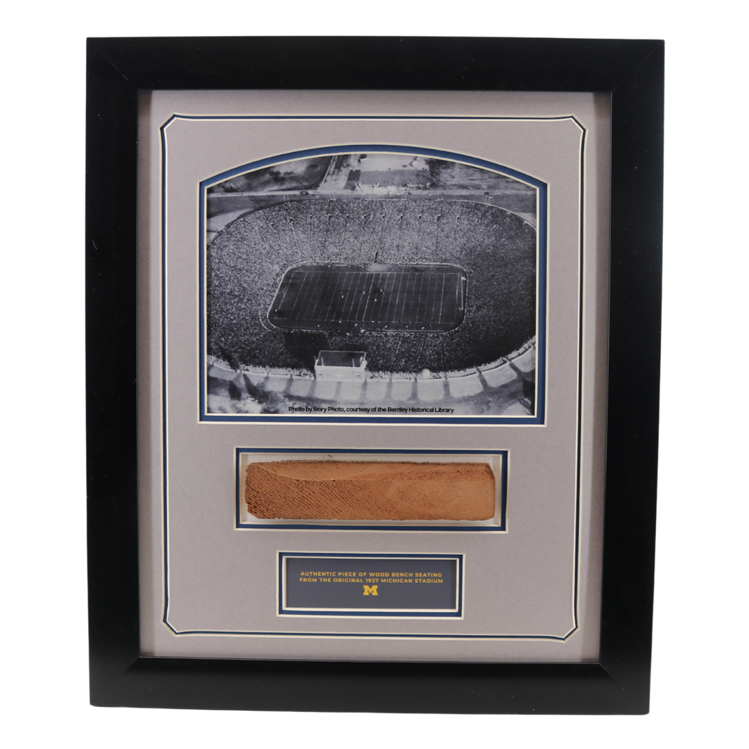 Michigan Wolverines Authentic 1927 Seven Inch Big House Bench Seat 17x20 Frame