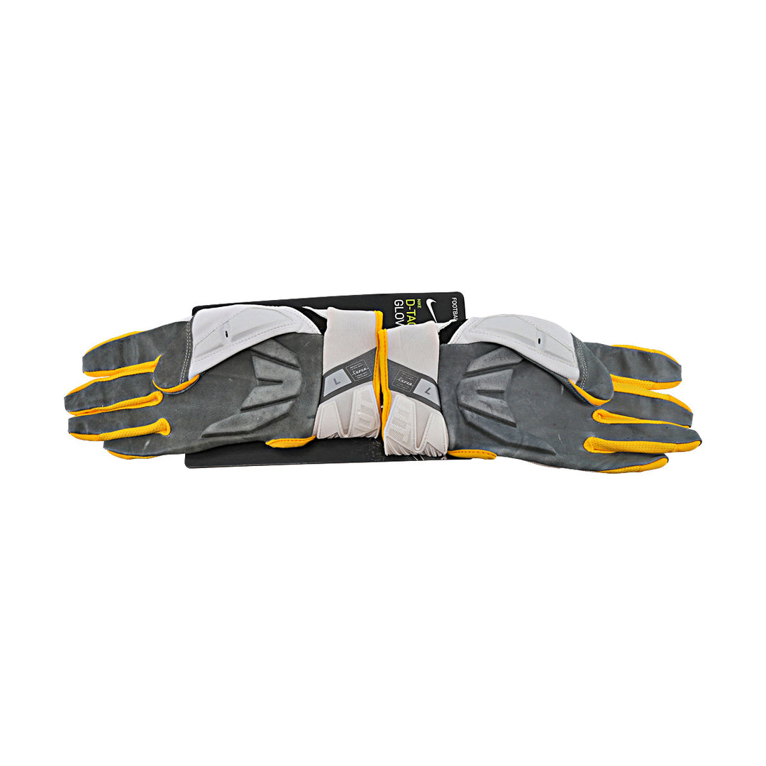 Jordan Brand D-Tack Team Issued Michigan Wolverines White Gloves Size L Style F977