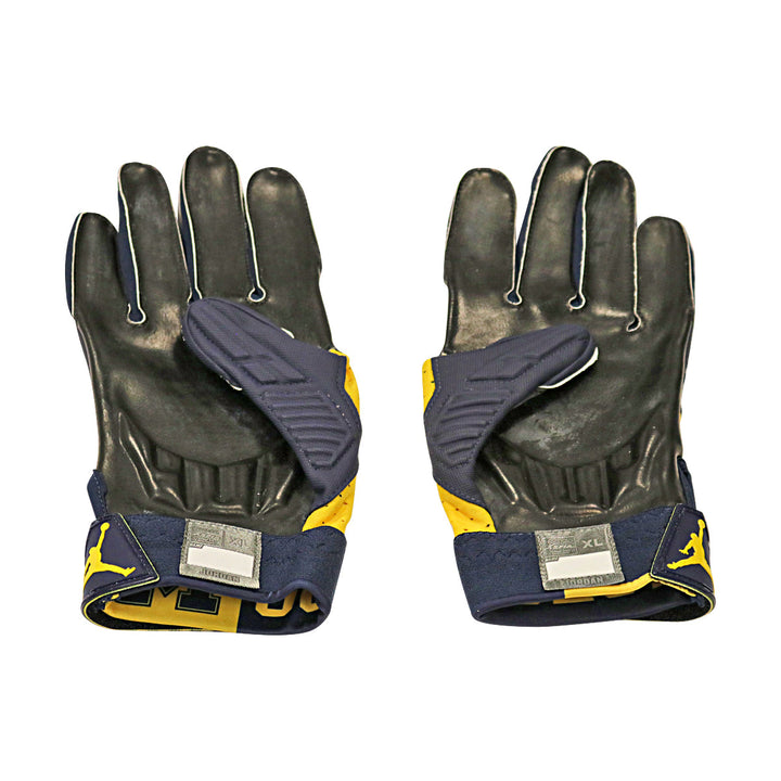 Jordan Brand D-Tack 5 Michigan Wolverines Blue Gloves Size: XL Style 459