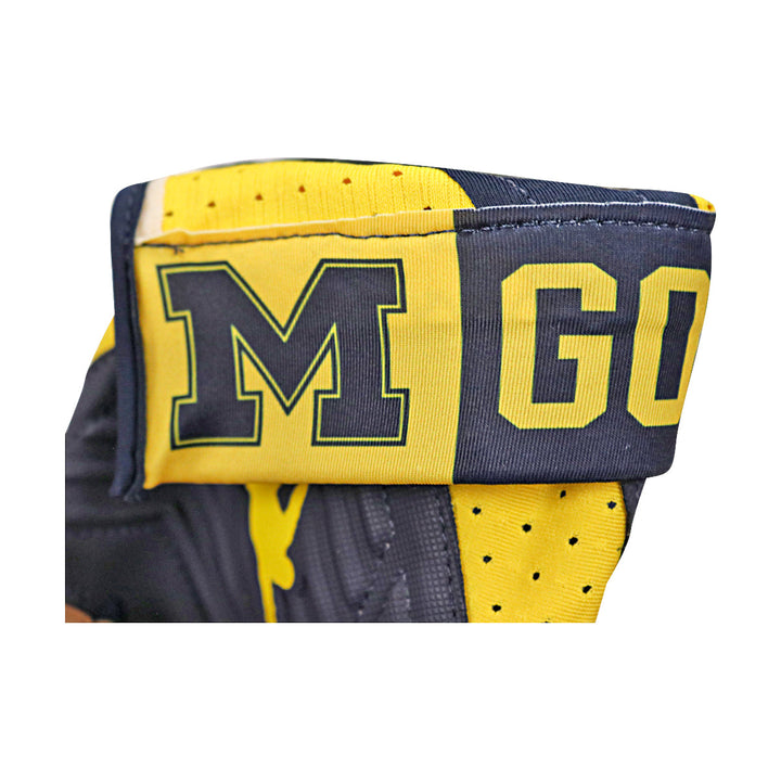 Jordan Brand D-Tack 5 Michigan Wolverines Blue Gloves Size: XL Style 459