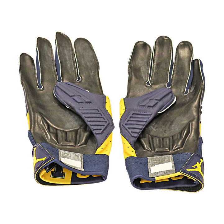 Jordan Brand D-Tack 5.0 Michigan Wolverines Blue Gloves Size: L Style 459