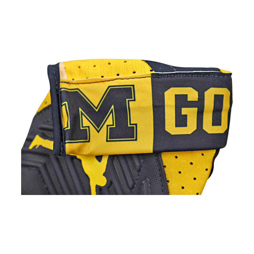 Jordan Brand D-Tack 5.0 Michigan Wolverines Blue Gloves Size: L Style 459
