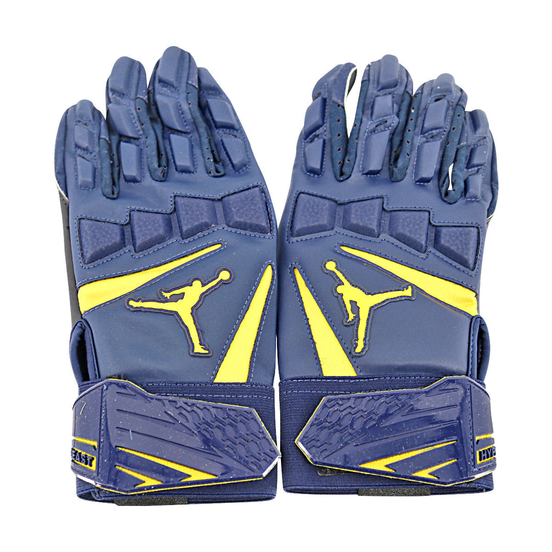 Jordan Brand Hyberbeast 2.0 CLG Michigan Wolverines Blue Gloves Size: L  PGF979