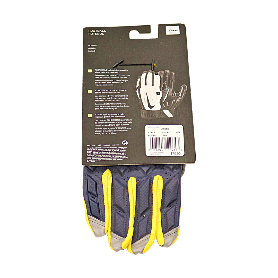 Jordan Brand SM D-TacK FG 6.0 CLG Michigan Wolverines Blue Gloves Size: L  PGF977