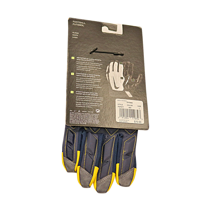 Jordan Brand SM D-TacK FG 6.0 CLG Michigan Wolverines Blue Gloves Size: L  PGF977 Yellow trime
