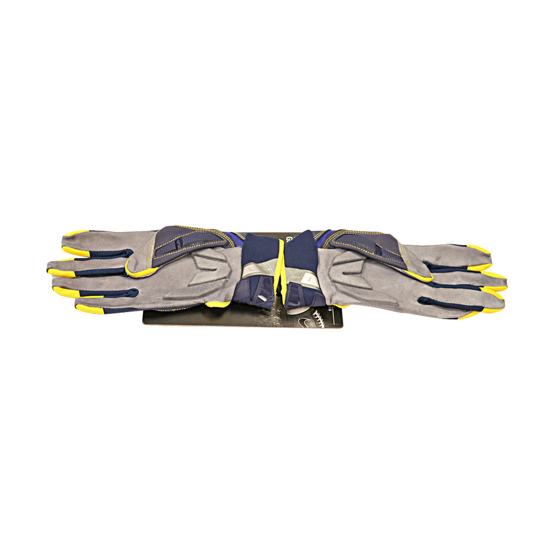 Jordan Brand SM D-TacK FG 6.0 CLG Michigan Wolverines Blue Gloves Size: L  PGF977 Yellow trime