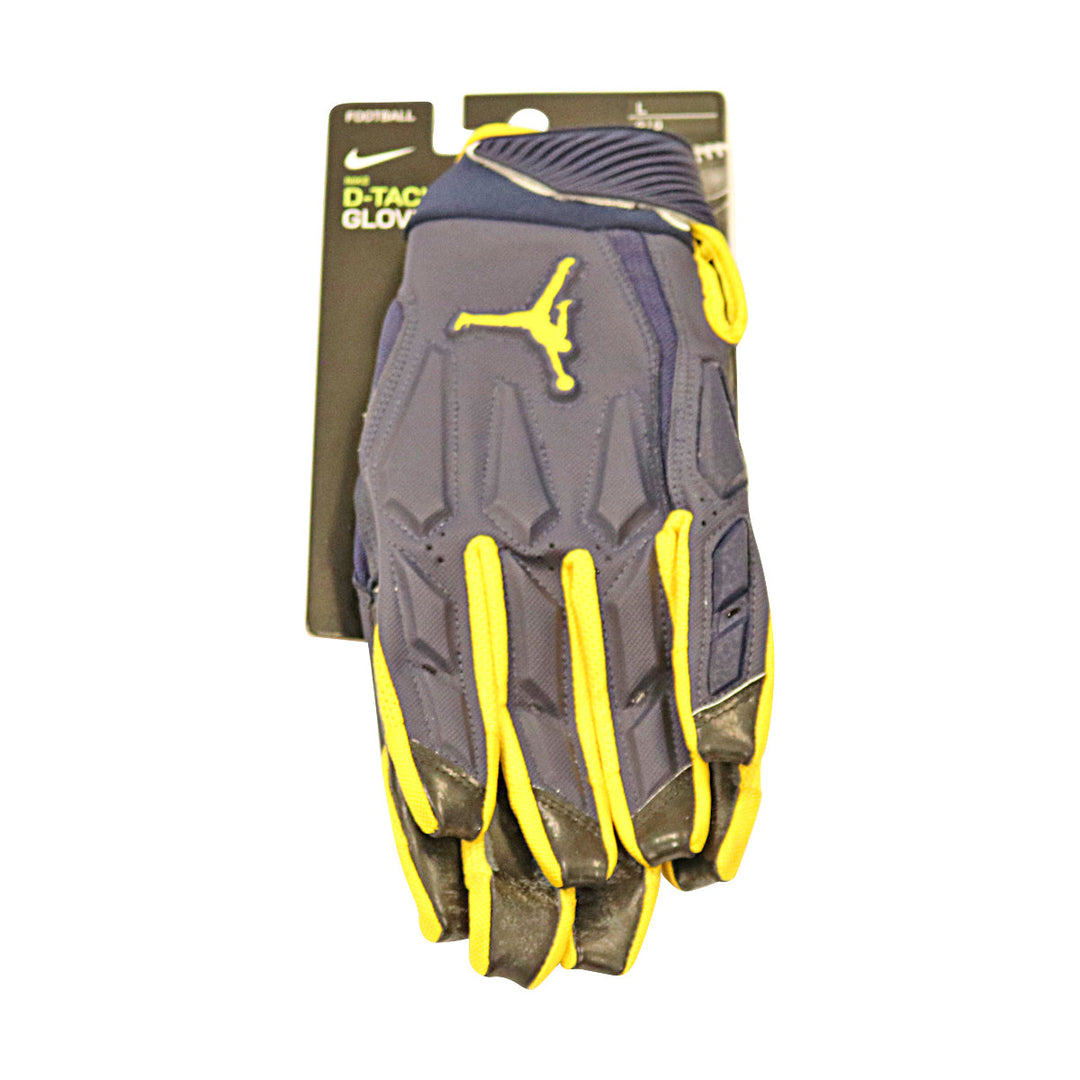 Jordan Brand SM D-Tack 6.0 FG CLG Michigan Wolverines Blue Gloves Size: L  PGF975