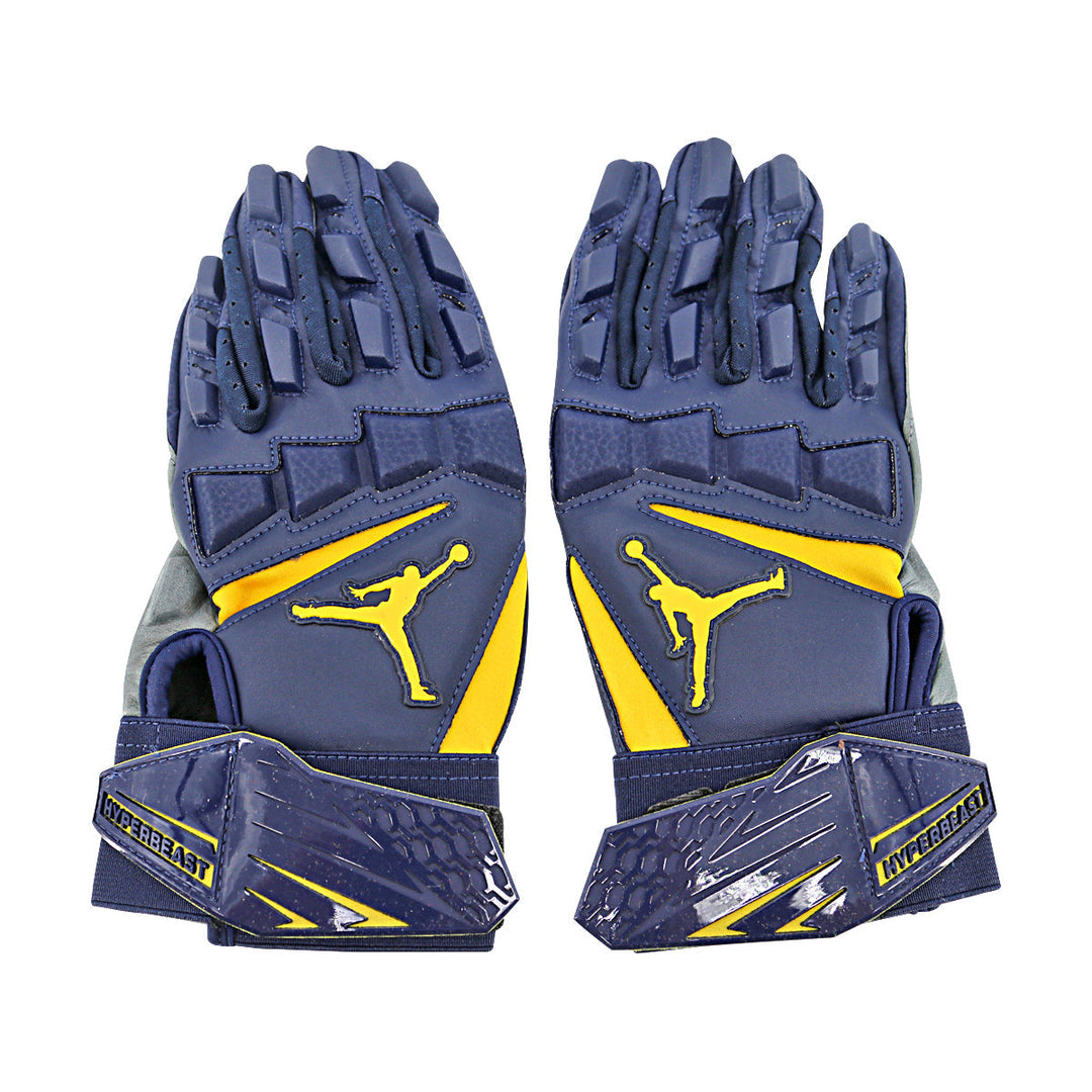 Jordan Brand MC CLG Hyperbeast 2 LTH Michigan Wolverines Blue Gloves Size: L PGF981