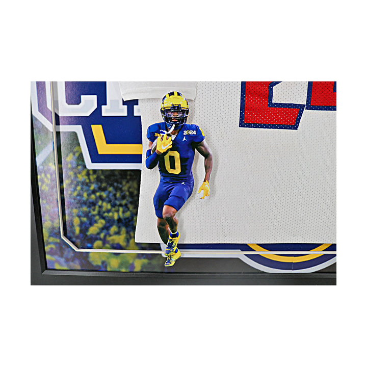 Mike Sainristril & Michael Barrett Michigan Wolverines Dual Autographed Signed 2024 Draft Day Framed Jersey Collage