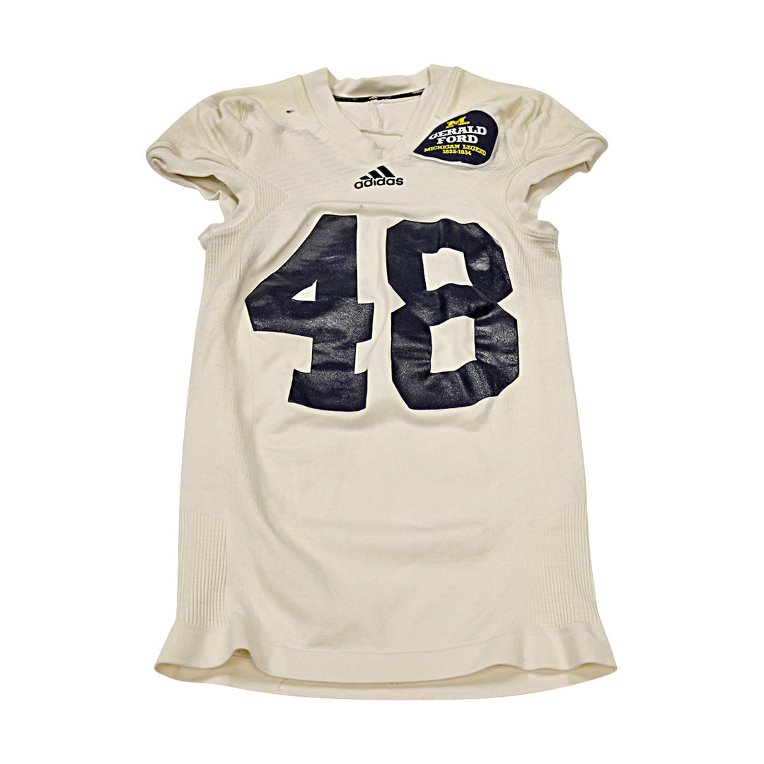 Michigan Wolverines Team Issued #48 Cream Gerald Ford Jersey (Size M)