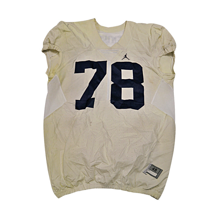 Erik Magnuson Michigan University #78 2016 Practice Used White Jordan Brand Jersey