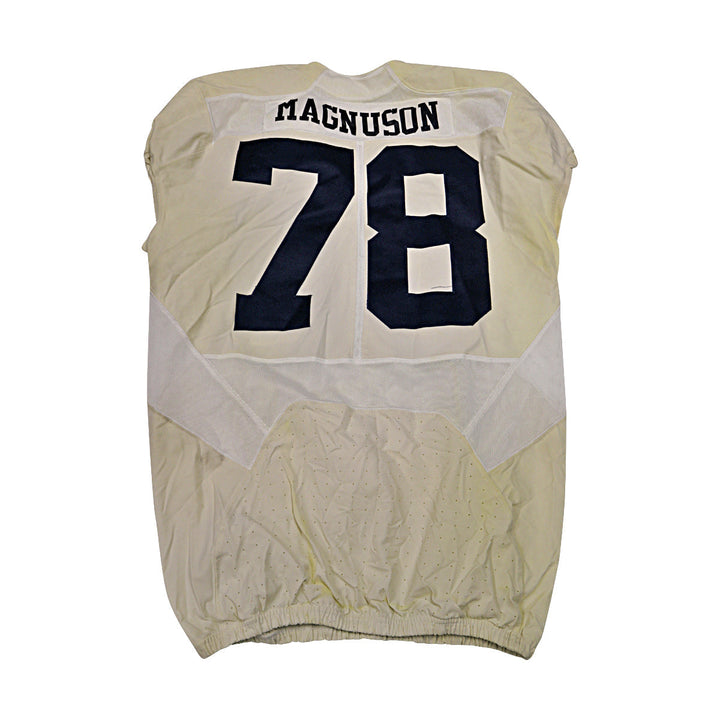Erik Magnuson Michigan University #78 2016 Practice Used White Jordan Brand Jersey