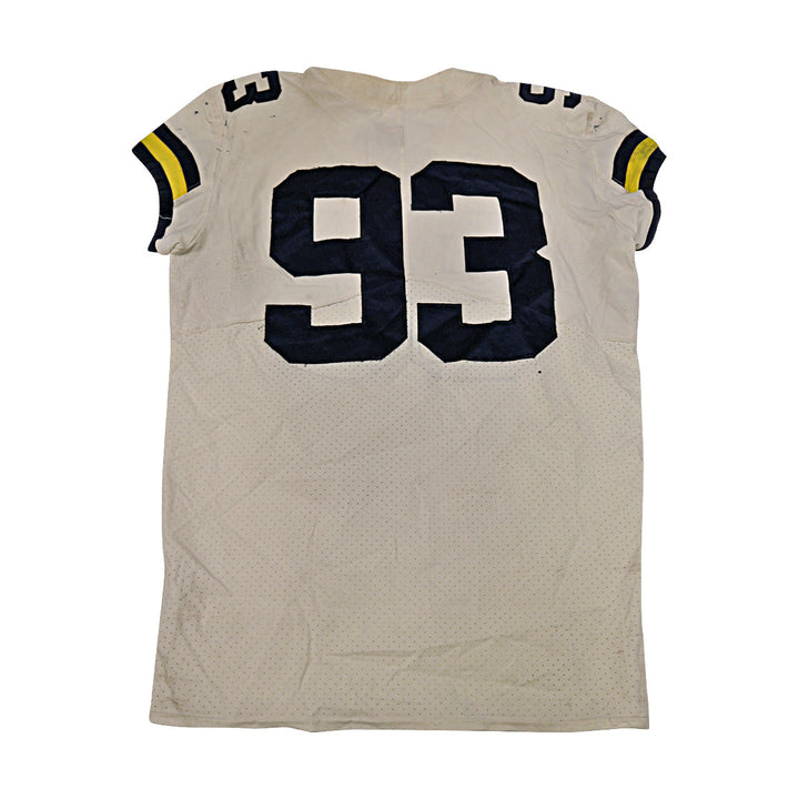 Michigan University #93 2018 Practice Used White Jordan Brand Jersey