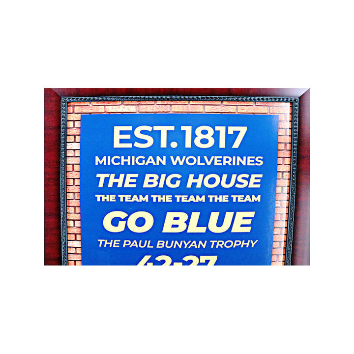 University of Michigan 16"x32" Framed Subway Sign