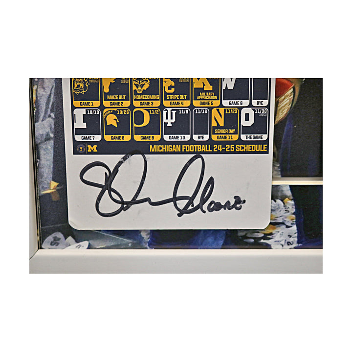 Sherrone Moore & Will Johnson Michigan Wolverines 2023 National Champions Dual Autographed Signed Credentials, Sunglasses, License Plate 20" x 24" Framed Collage