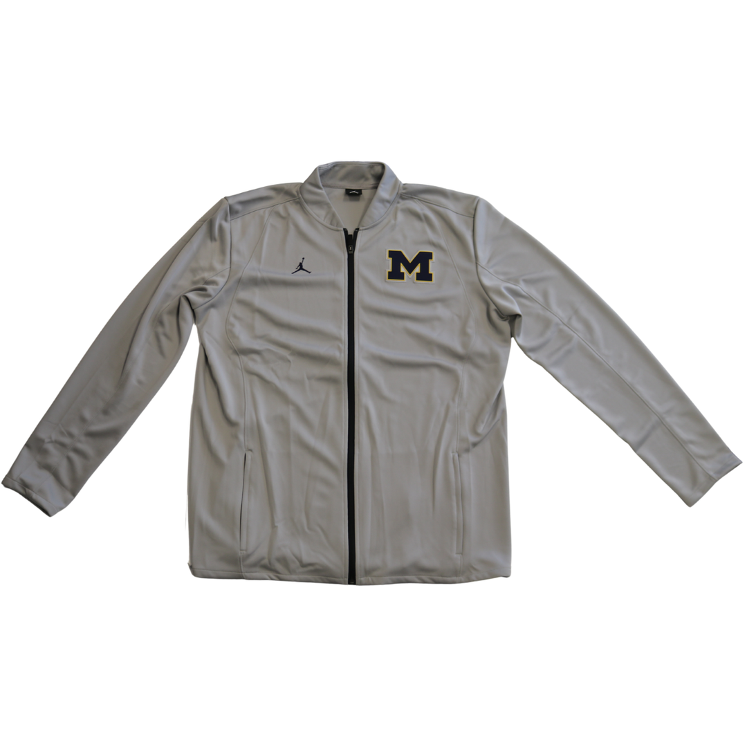 Nike Air Jordan Michigan Wolverines Blue Logo M Grey Zip Up