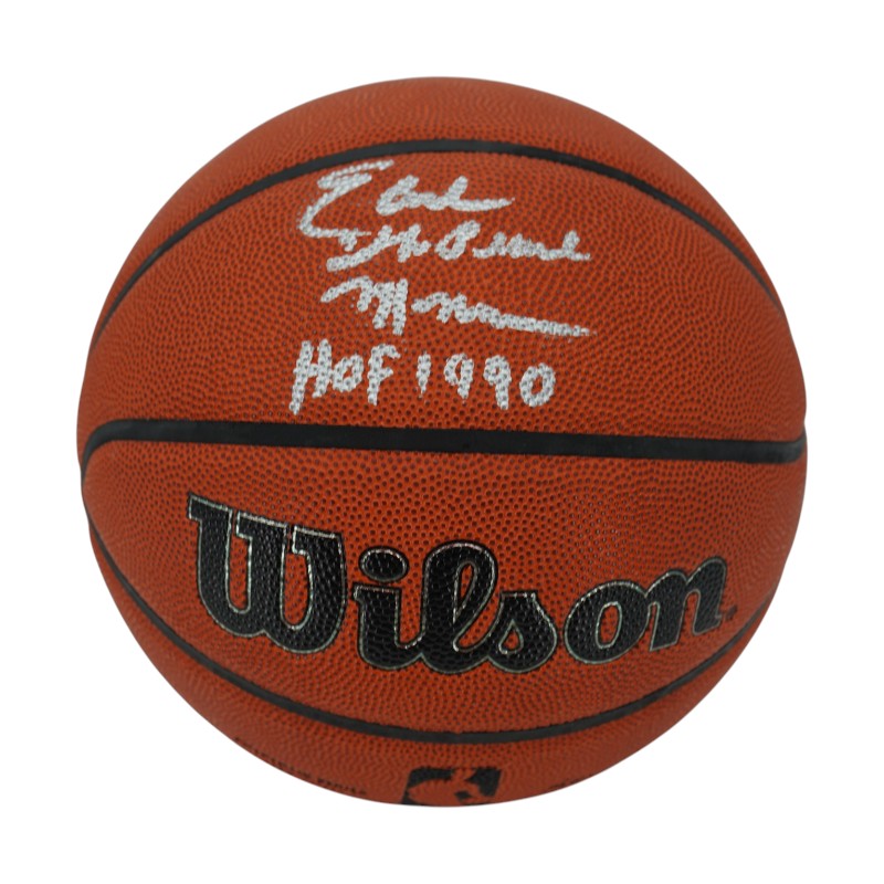 Earl Monroe New York Knicks Autographed The Pearl, HOF 1990 Wilson NBA Basketball CX Auth