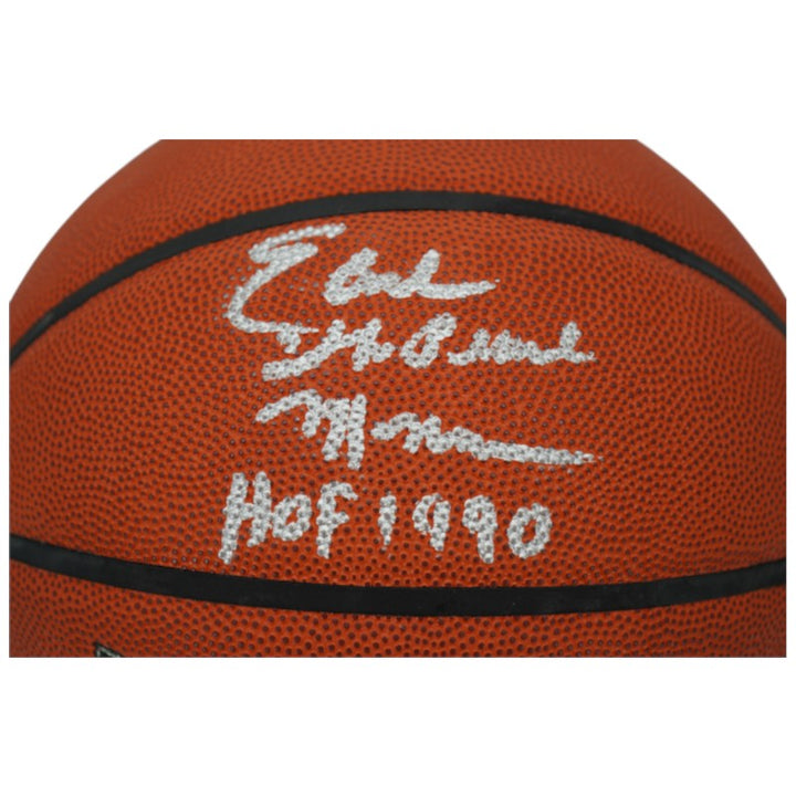 Earl Monroe New York Knicks Autographed The Pearl, HOF 1990 Wilson NBA Basketball CX Auth