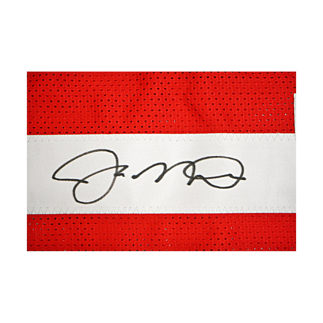 Joe Montana San Francisco 49ers Autographed Red Custom Jersey Beckett Holo