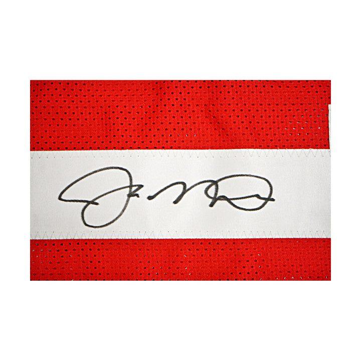 Joe Montana San Francisco 49ers Autographed Red Custom Jersey Beckett Holo