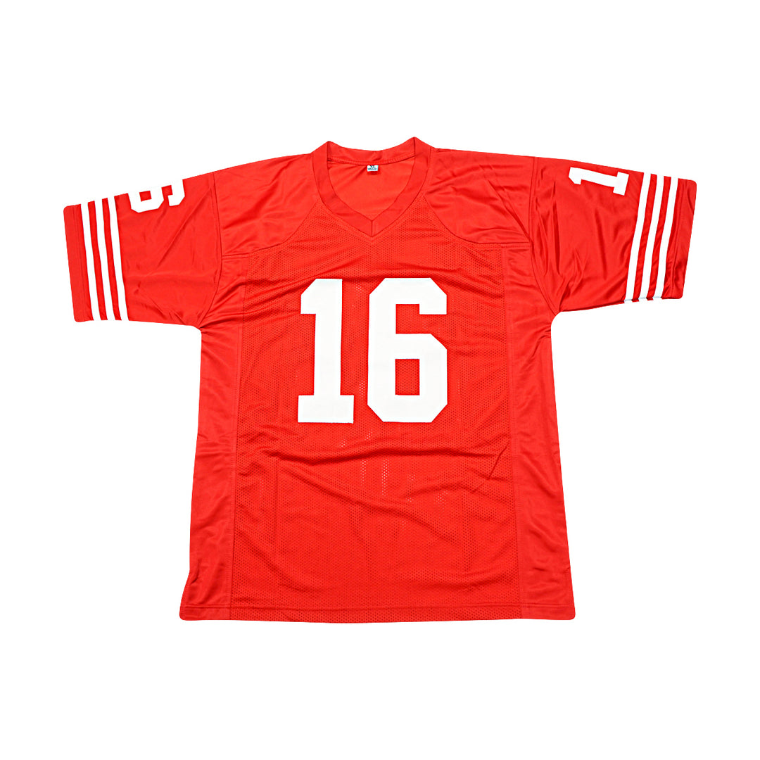 Joe Montana San Francisco 49ers Autographed Red Custom Jersey Beckett Holo