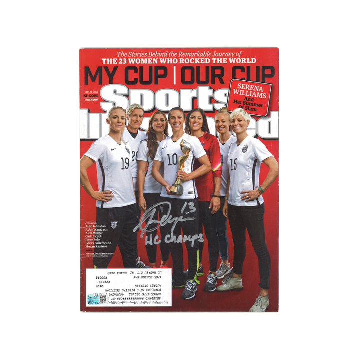 Alex Morgan USWNT Autographed Signed and Inscribed "WC Champs" 7/20/15 Sports Illustrated Magazine (CX Auth)